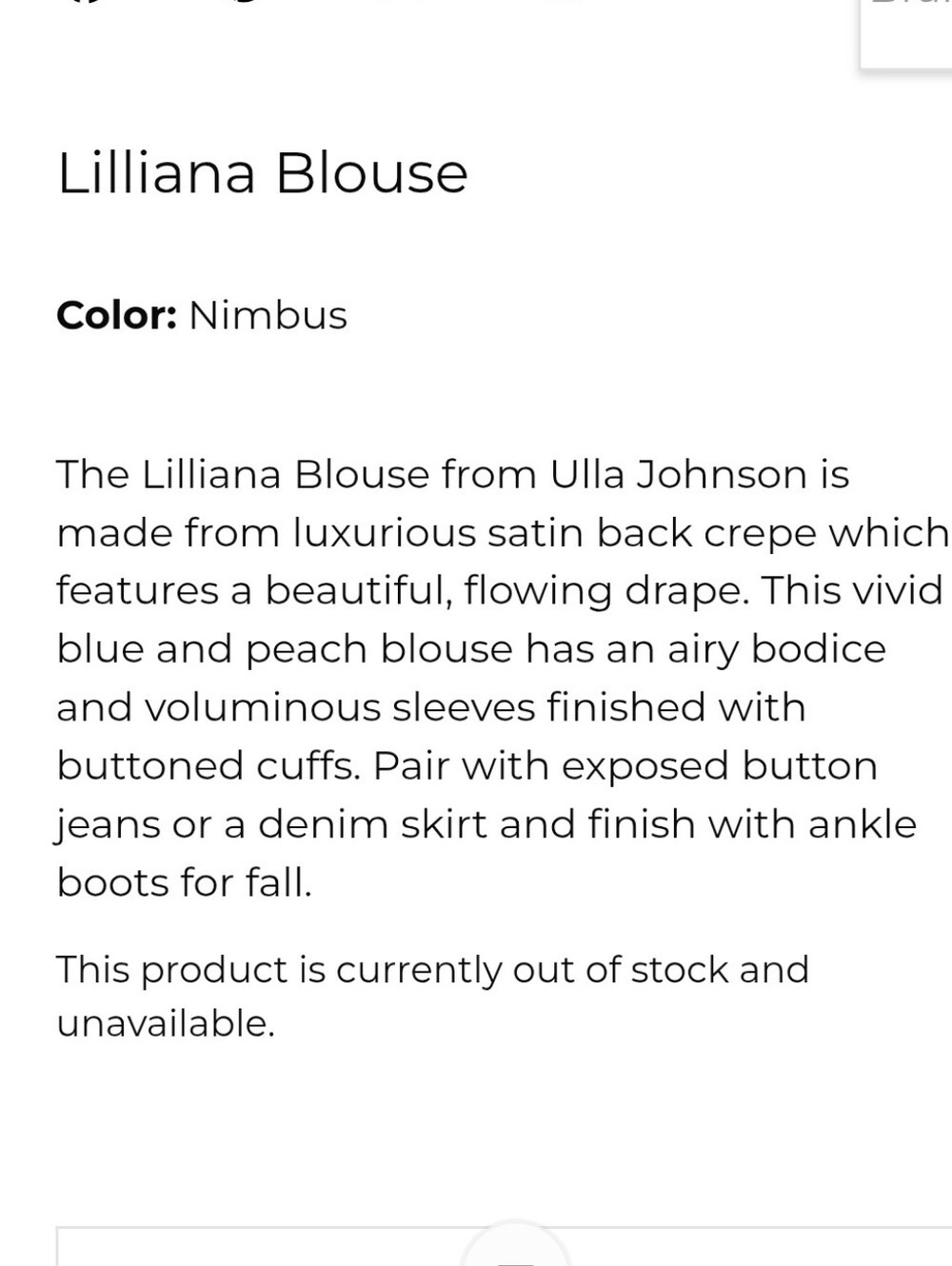 Ulla Johnson Liliana Navy & Cream Ikat-Print Blouse Size 4 Nwt - Picture 7 of 14